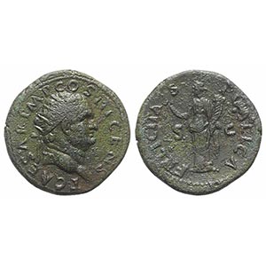 Titus (Caesar, 69-79). Æ Dupondius (28mm, ... 