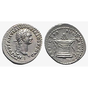 Domitian (Caesar, 69-81). AR Denarius (19mm, ... 