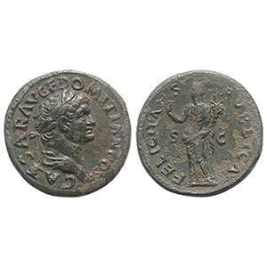 Domitian (Caesar, 69-81). Æ Dupondius ... 