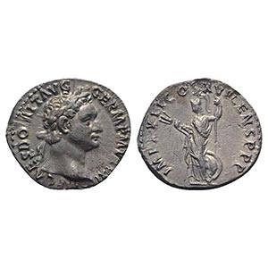 Domitian (81-96). AR Denarius (18mm, 3.26g, ... 