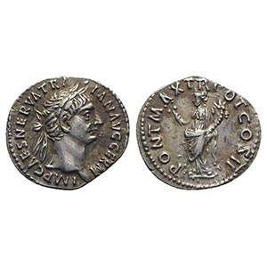 Trajan (98-117). AR Denarius (18mm, 2.62g, ... 