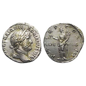 Hadrian (117-138). AR Denarius (17mm, 2.91g, ... 