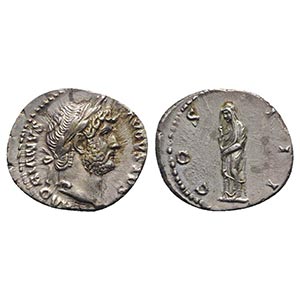 Hadrian (117-138). AR Denarius (18.5mm, ... 