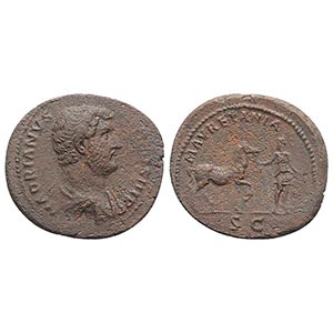 Hadrian (117-138). Æ Dupondius (29mm, ... 