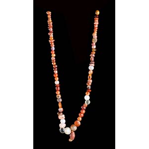 TWO STONE AND GLASS BEADS NECKLACES58 cm the ... 