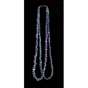 TWO GLASS BEADS NECKLACES53 cm the ... 