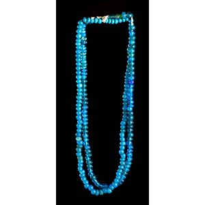TWO GLASS BEADS NECKLACES61 cm the ... 