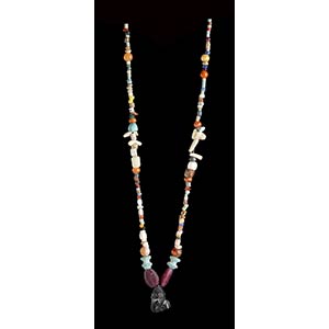 A STONE AND GLASS BEADS NECKLACE WITH ... 