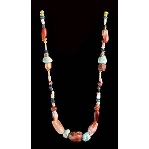 A FAIENCE, GLASS AND STONE BEADS NECKLACE46 ... 