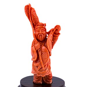 Carved coral depicting the god ... 