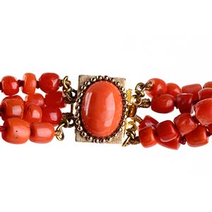 Coral necklace   four strands of ... 