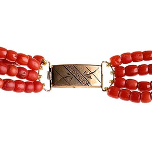 Coral necklace   four strands of ... 