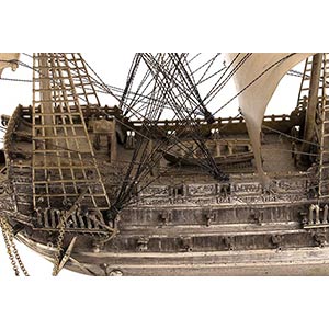 Silver model of ship HMS ROYAL - ... 