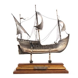 Modello di veliero PINTA 1492 in argento - ... 