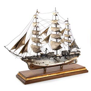 Silver model of ship AMERIGO ... 