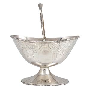 Sterling silver sugar basket - London 1876, ... 