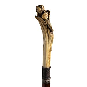 Antique bone  walking stick cane - ... 