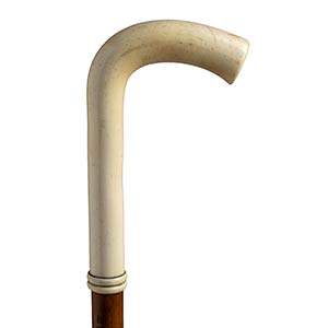Antique ivory mounted  walking stick cane - ... 