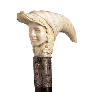 Antique ivory mounted walking ... 