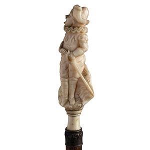 Antique ivory mounted walking ... 