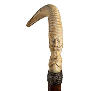 Antique horn mounted walking stick ... 