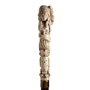 Antique ivory mounted  walking ... 