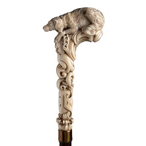 Antique ivory mounted  walking ... 
