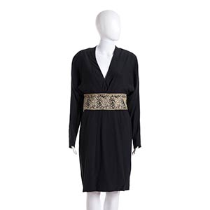BASILE DRESS WITH EMBROIDERED WAISTBAND Mid ... 