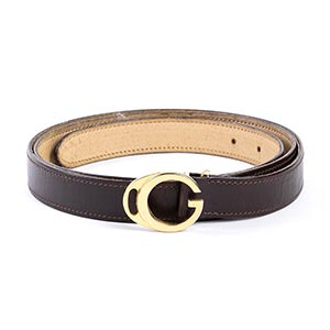 GUCCI LEATHER BELT 70s  Brown leather and ... 