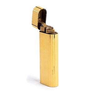 CARTIER LIGHTER  80s  Gold pleated ... 