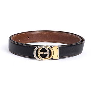 GUCCI LEATHER BELT 80s  Leather belt, silver ... 