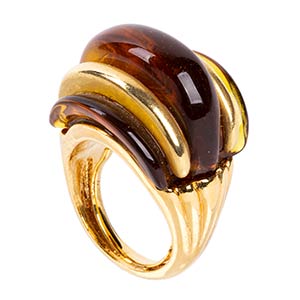 KENNETH JAY LANE  GOLD TONE RING 90s/2000s  ... 