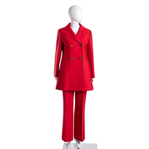 TED LAPIDUS NOUVELLE HAUTE COUTURE  RED WOOL ... 