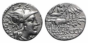 C. Curiatius f. Trigeminus, Rome, 135 BC. AR ... 