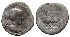 Q. Titius, Rome, 90 BC. AR Quinarius (14mm, ... 