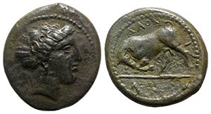 Sicily, Alontion, c. 334-325 BC. Æ (17mm, ... 