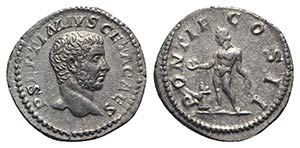 Geta (Caesar, 198-209). AR Denarius (18.5mm, ... 
