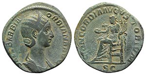 Orbiana (Augusta, 225-227). Æ Sestertius ... 