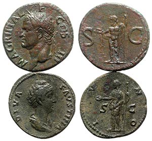 Lot of 2 Roman Imperial Æ Ases, including ... 