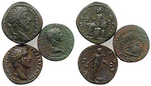 Lot of 3 Roman Imperial Æ Dupondii, ... 