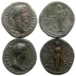 Lot of 2 Roman Imperial Æ coins, including ... 