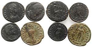 Lot of 4 Late Roman Imperial Æ coins, ... 
