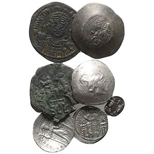 Lot of 7 Byzantine AR and Æ coins, to be ... 