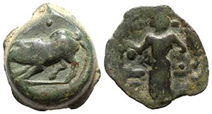 Sicily, Halykiai, c. 400-397 BC. Æ Hexas or ... 