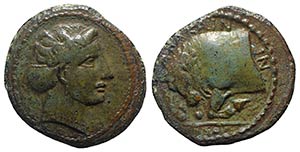 Sicily, Abakainon, c. 339-317 BC. Æ ... 