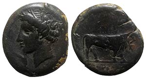 Sicily, Katane, c. 405-402 BC. Æ Litra ... 