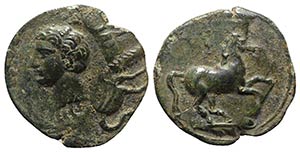 Carthage, c. 350 BC. Æ (16mm, 2.42g, 6h). ... 