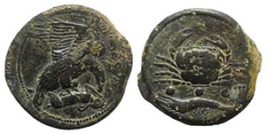 Sicily, Akragas, c. 420-406 BC. Æ Tetras ... 