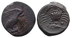 Sicily, Akragas, c. 415-406 BC. Æ Tetras ... 