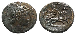 Sicily, Katane, c. 2nd century BC. Æ (21mm, ... 